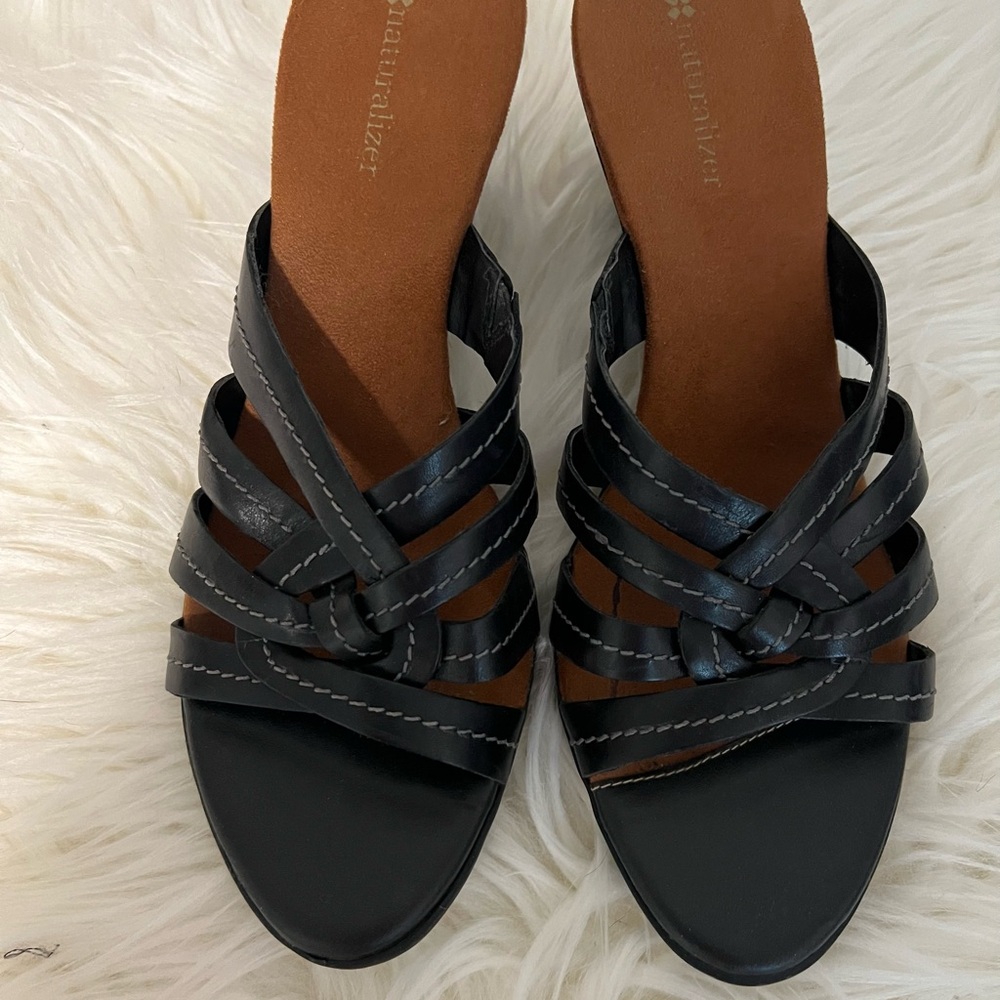 Naturalizer TANA Braided Black Mule Sandal Slide
